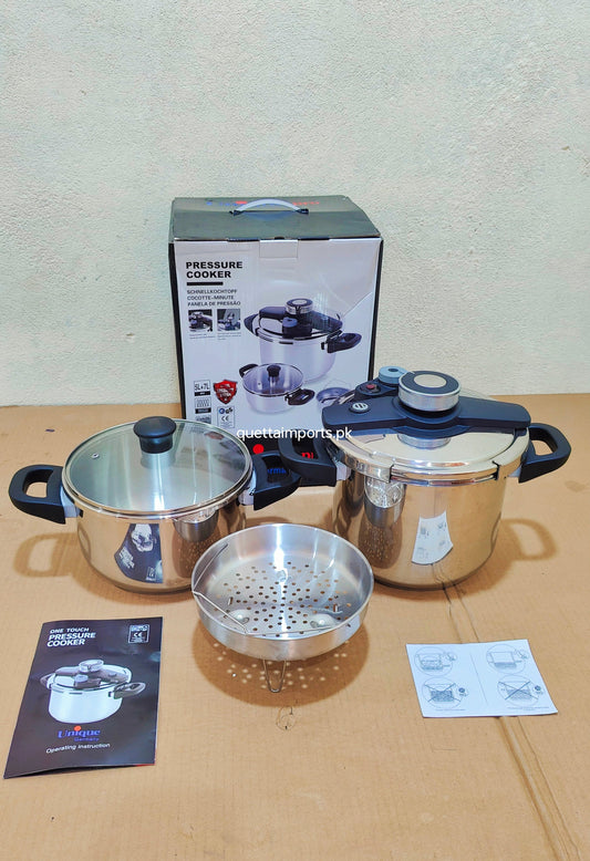 Imported Unique Pro 3 in 1  Stainless Steel Automatic Pressure Cooker - 4L + 6L