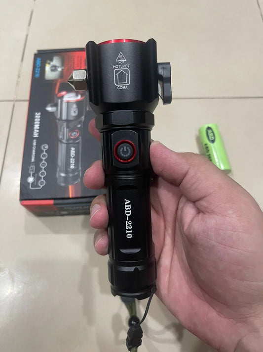Multifunctional Most Powerful 4 in 1 Rechargeable Emergency Flashlight  & Charging Bank