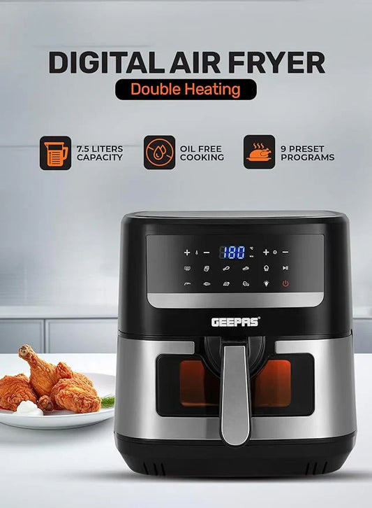Geepas 7.5L Double Heating Digital Air Fryer 37543