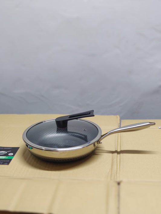 Imported Honeycomb Frypan Laser Crafted Pan with Lid