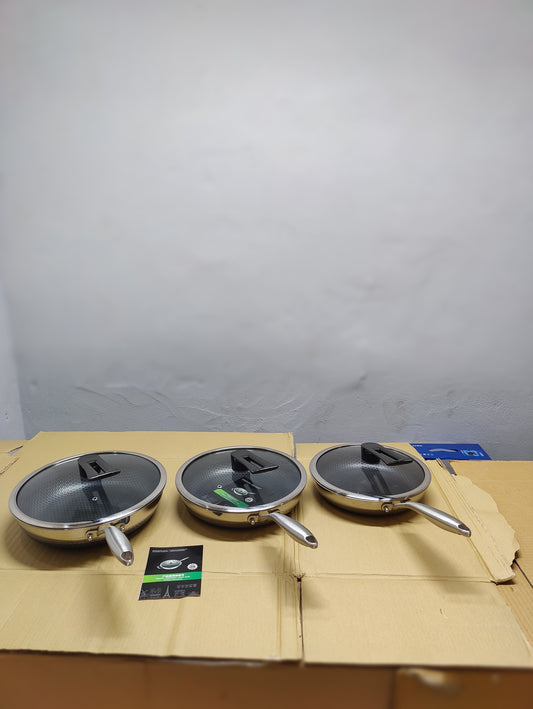 Imported Honeycomb Frypan Laser Crafted Pan with Lid