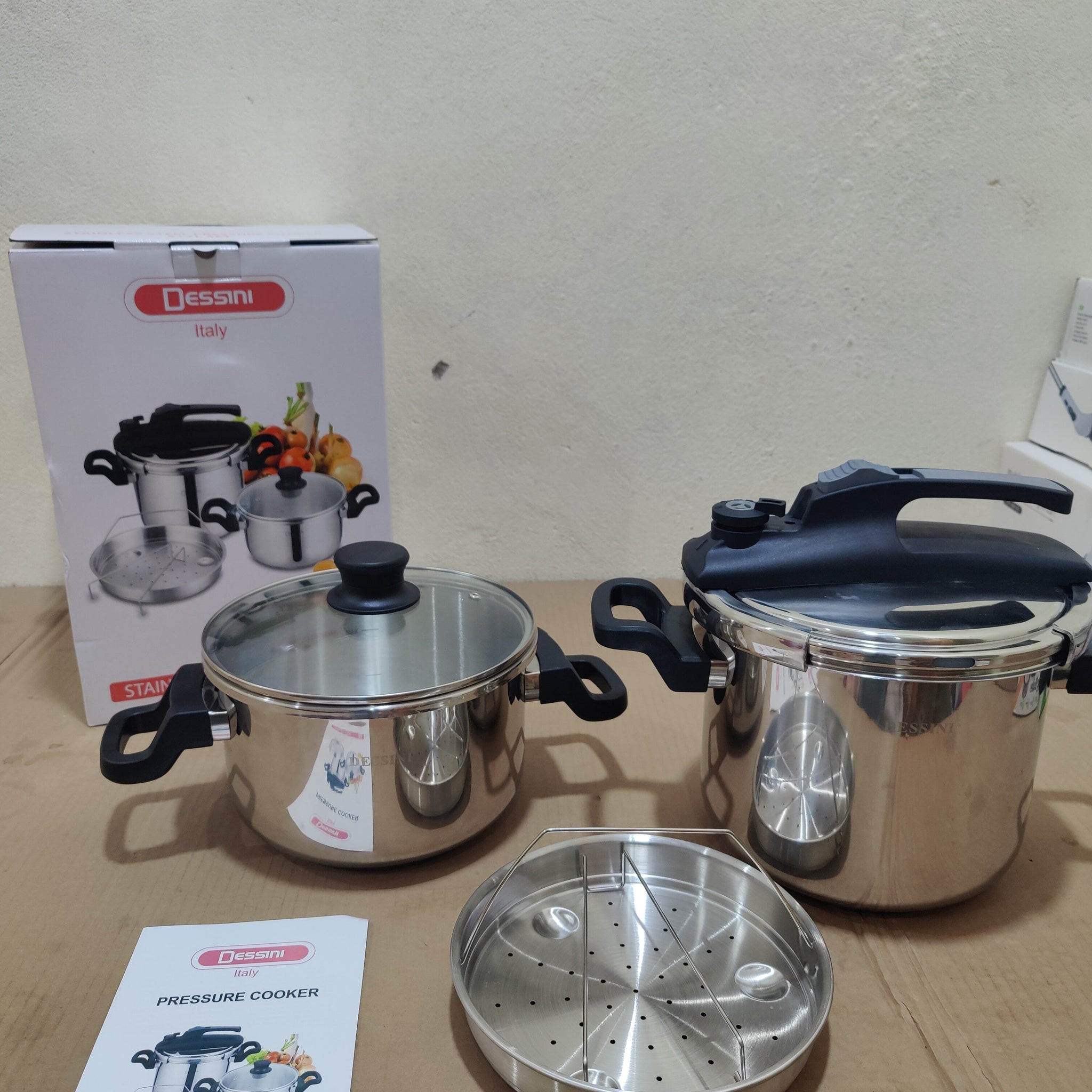 Imported Dessini 3 in 1 Stainless Steel Automatic Pressure Cooker  5L + 7L