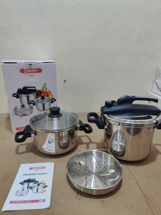 Imported Dessini 3 in 1 Stainless Steel Automatic Pressure Cooker  5L + 7L