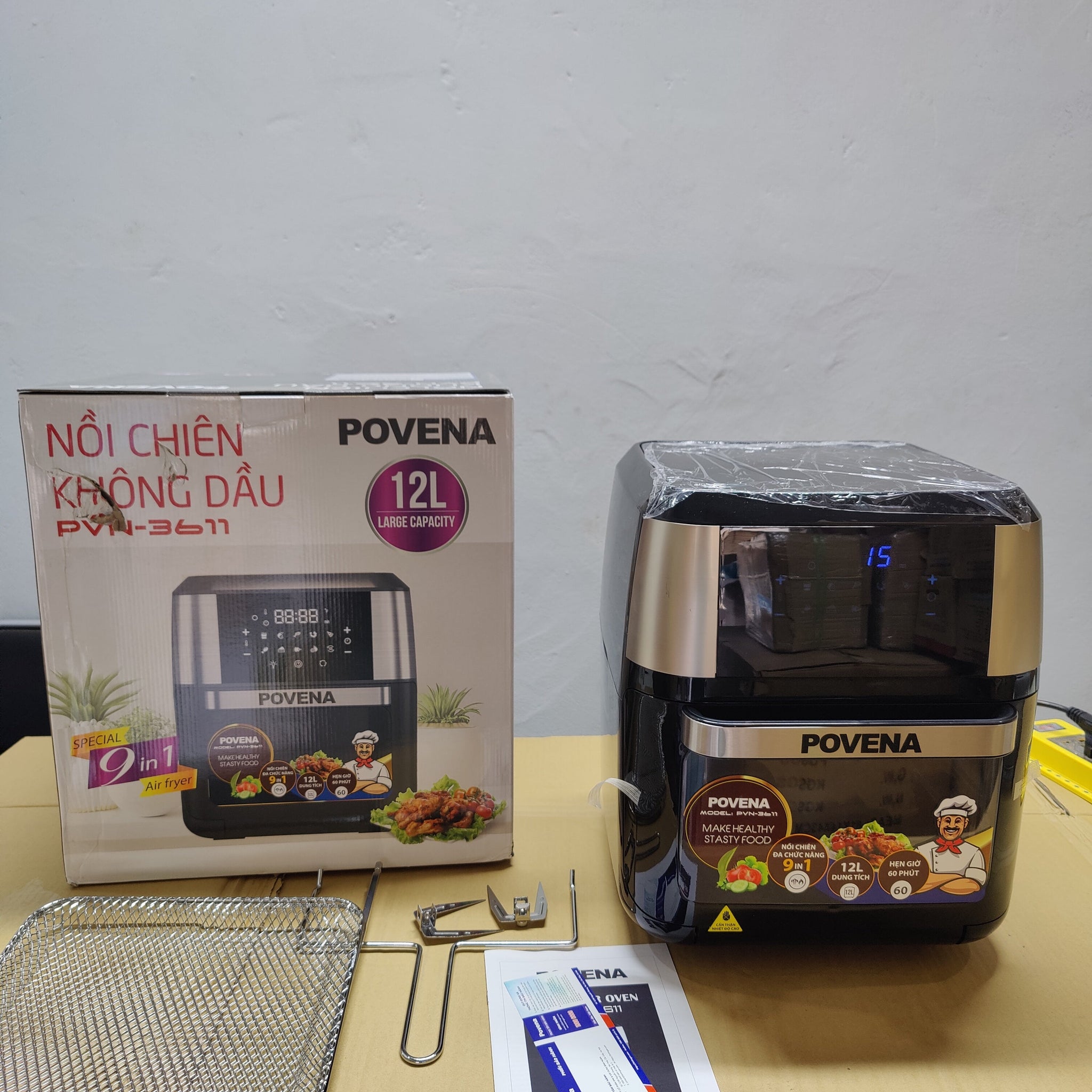 POVENA 12L 9 in 1 Air Fryer & Oven