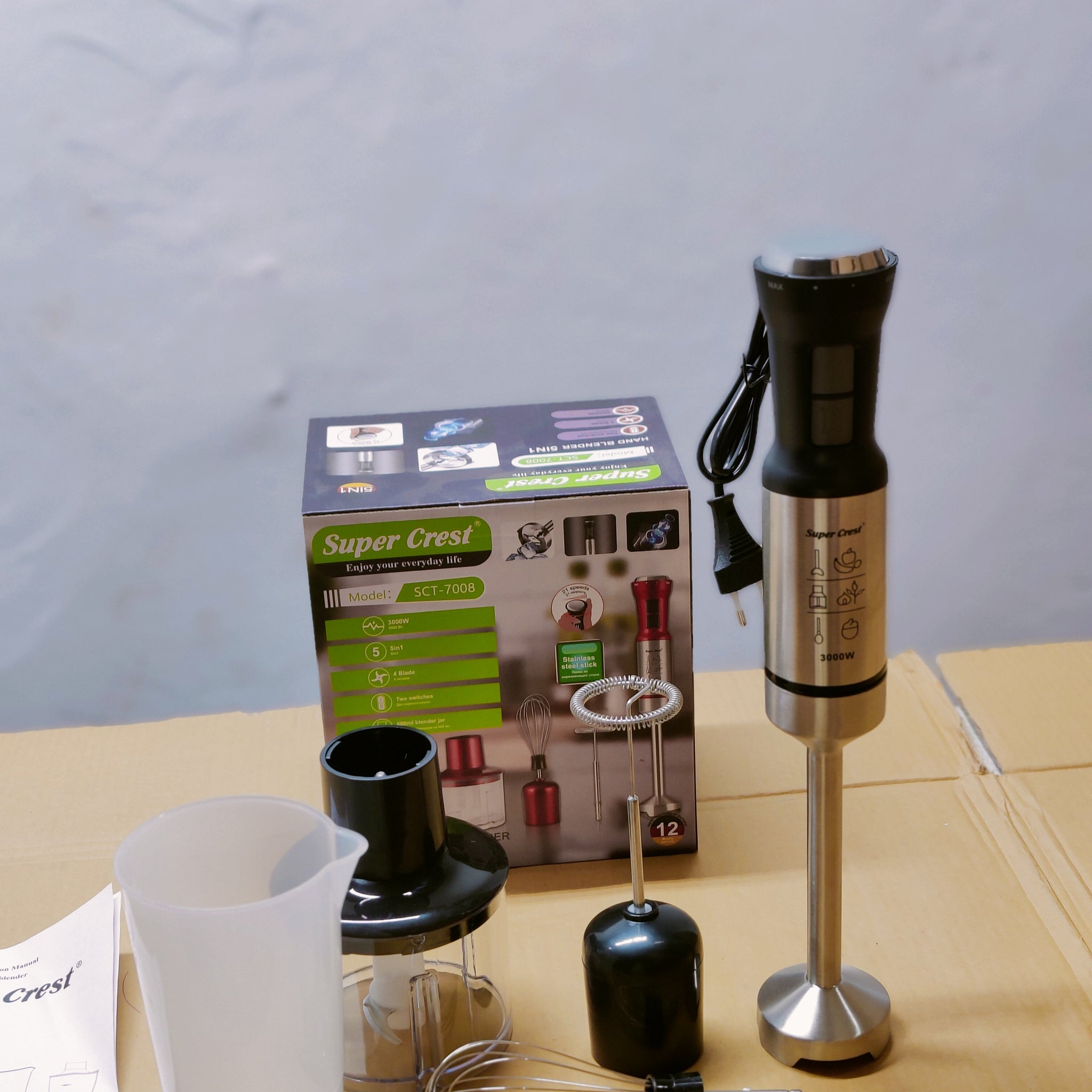 Super Crest 5-in-1 Hand Blender Set SCT-7008