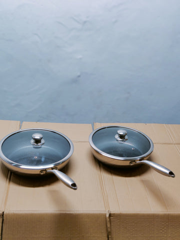 Imported Honeycomb Frypan Laser Crafted Pan with Lid
