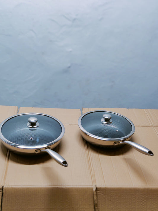 Imported Honeycomb Frypan Laser Crafted Pan with Lid