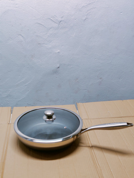 Imported Honeycomb Frypan Laser Crafted Pan with Lid