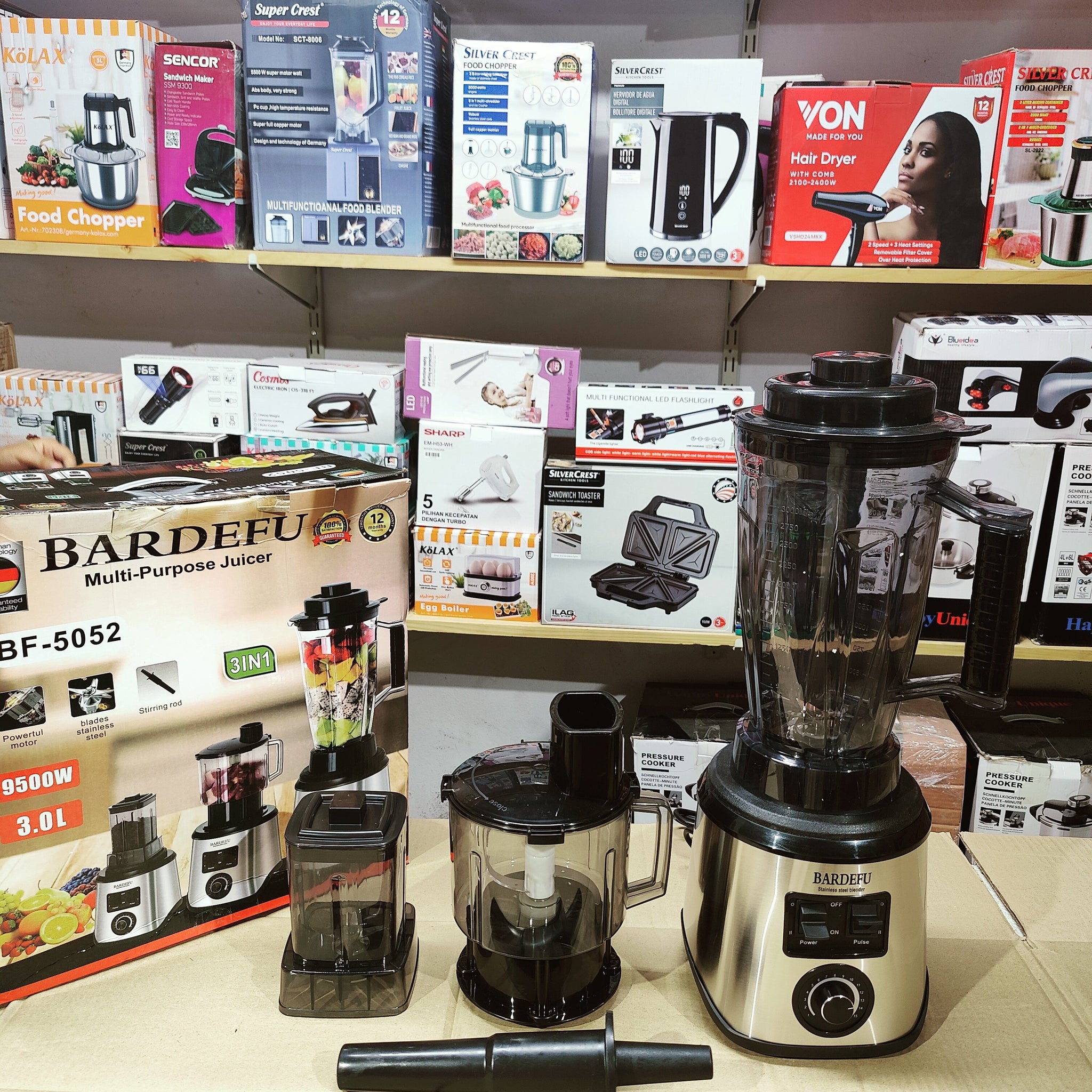 BARDEFU 3 in 1 Blender- Chopper & Grinder -Model 5052
