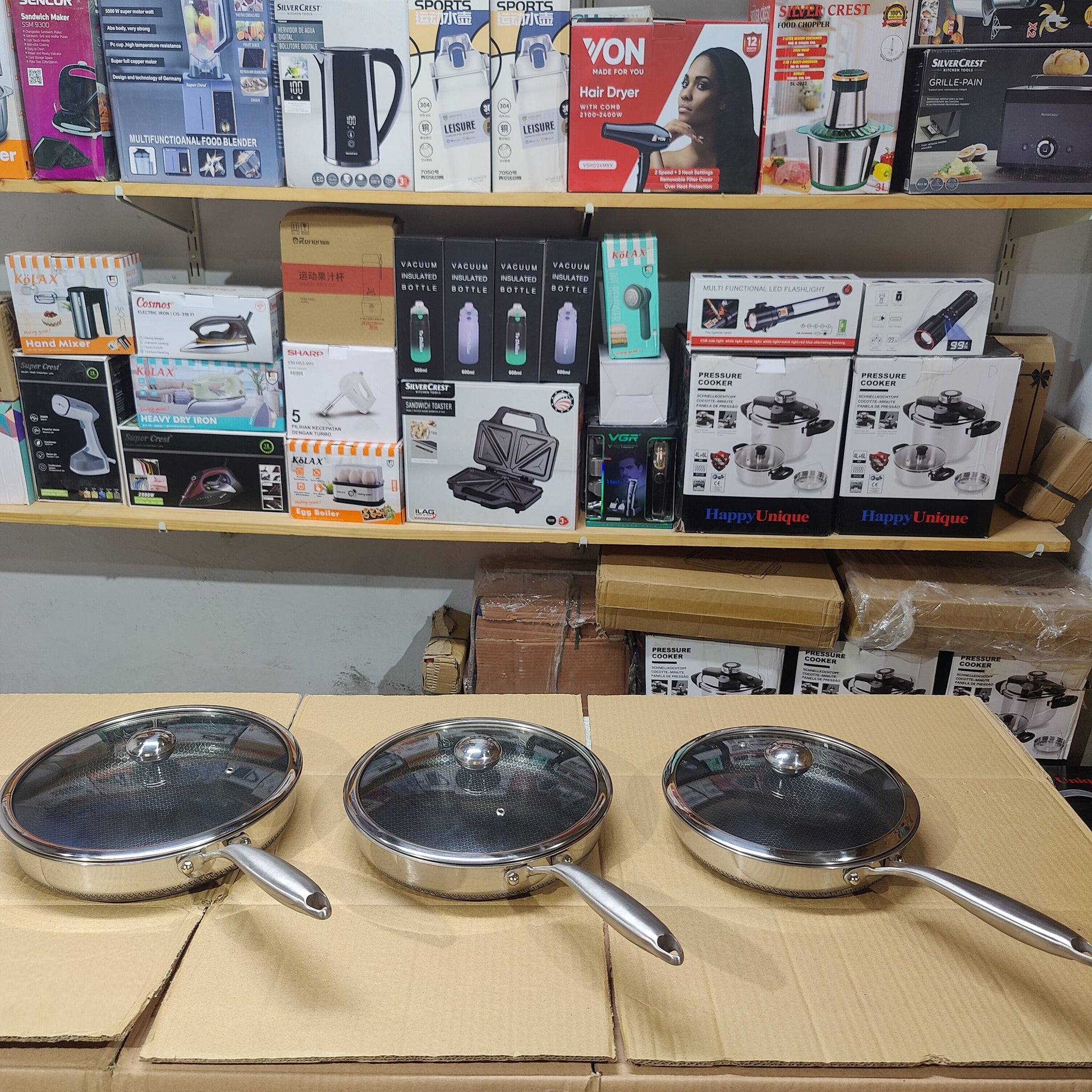 Imported Honeycomb Frypan Laser Crafted Pan with Lid
