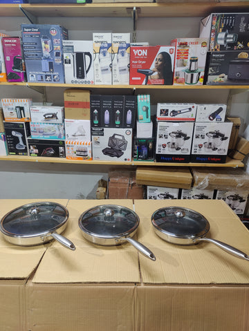 Imported Honeycomb Frypan Laser Crafted Pan with Lid